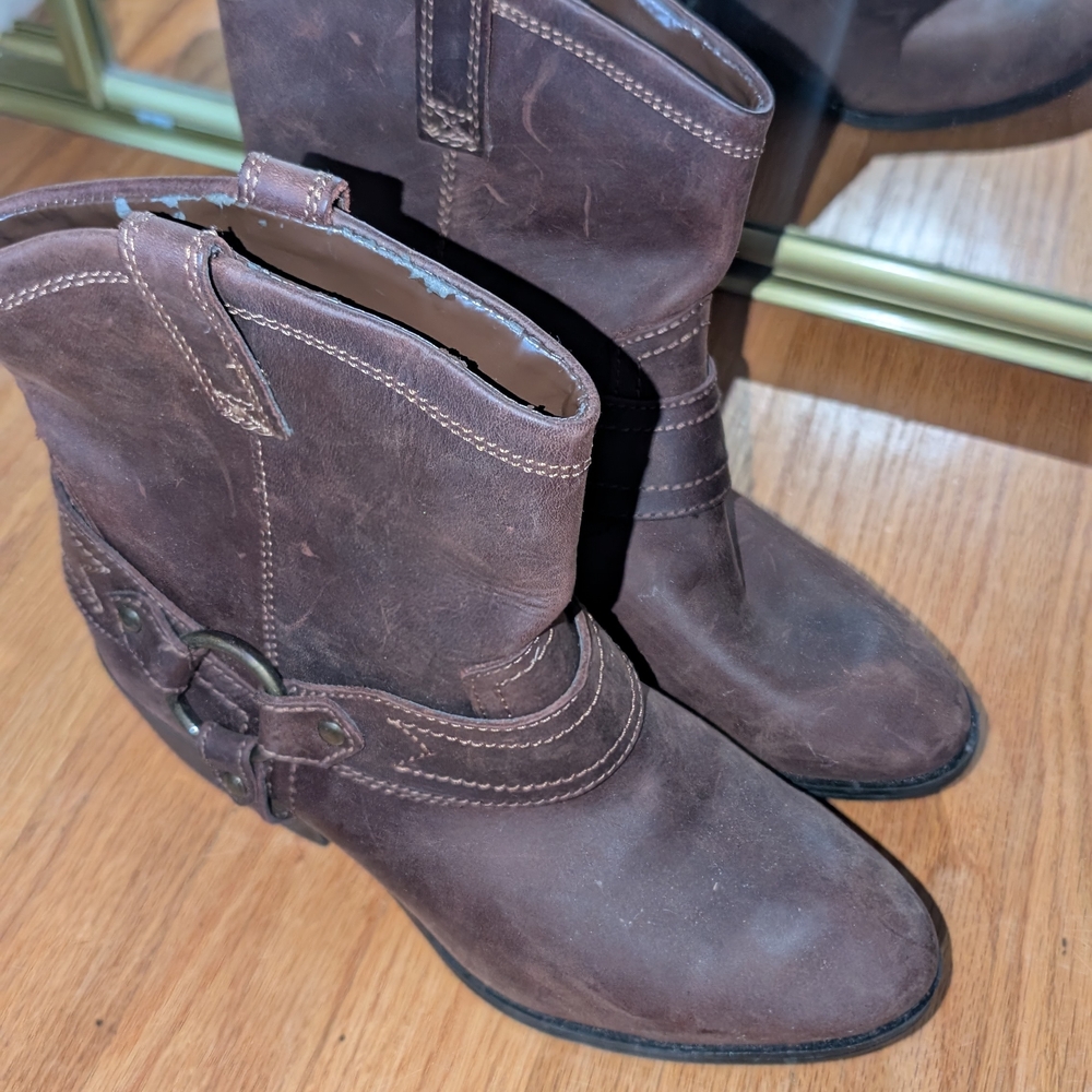 Brown, 100% leather Ankle Boots